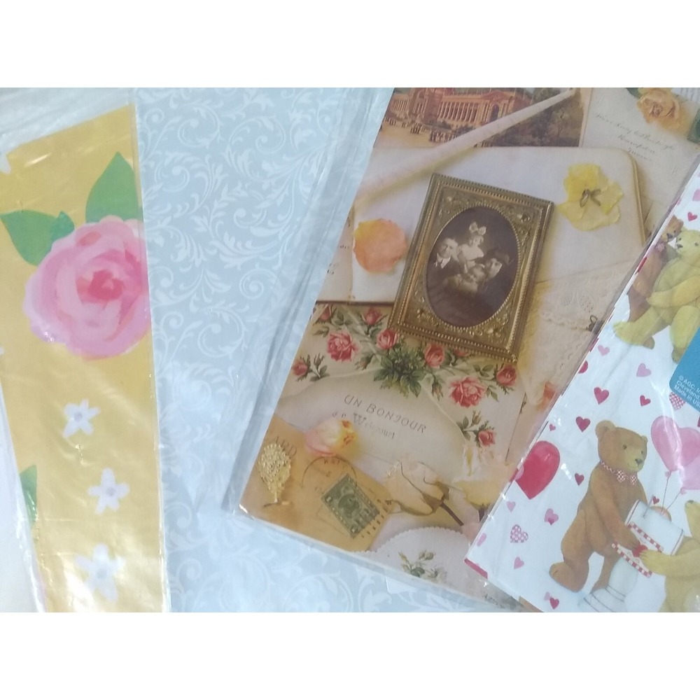 Vintage Wrapping Paper Gift Wrap Lot Of 4 NOS Assorted Occasions READ